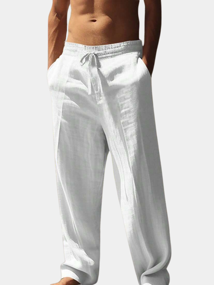 Prosper – pantalon léger en lin à cordon pour homme