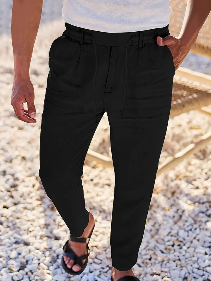 Martial | Pantalon large en lin à cordon
