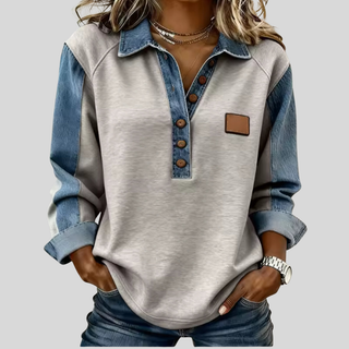 Voxanne – pull à col en jean pour femme