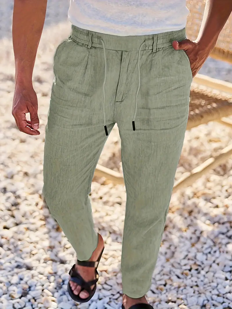 Martial | Pantalon large en lin à cordon