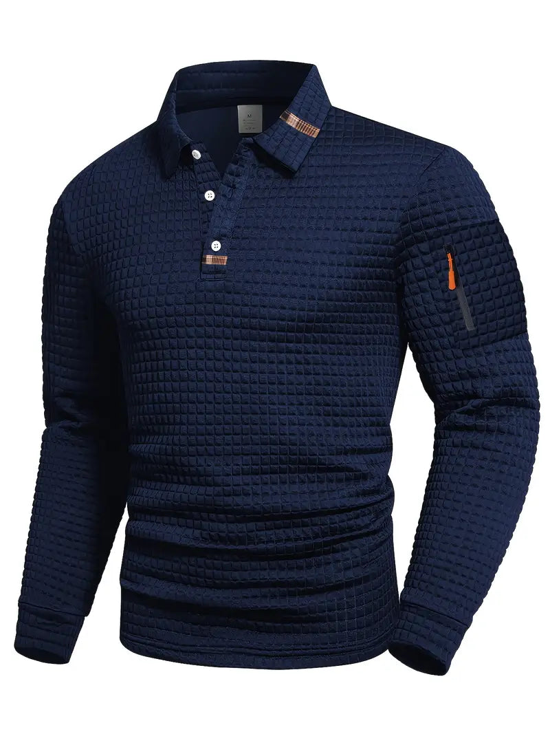 Quentin | Polo texturé à manches longues