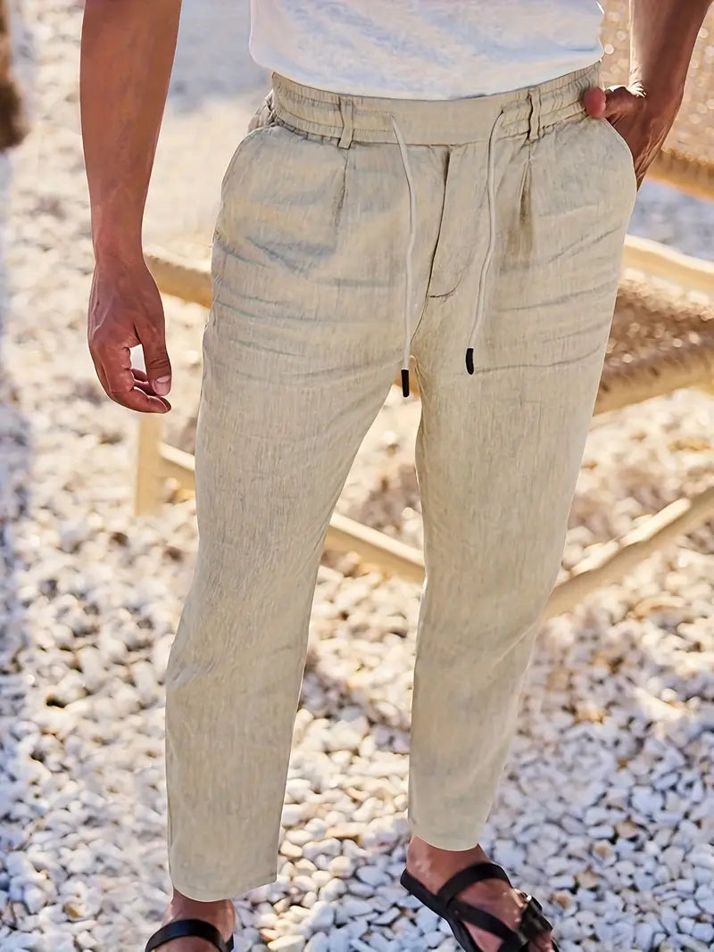 Martial | Pantalon large en lin à cordon