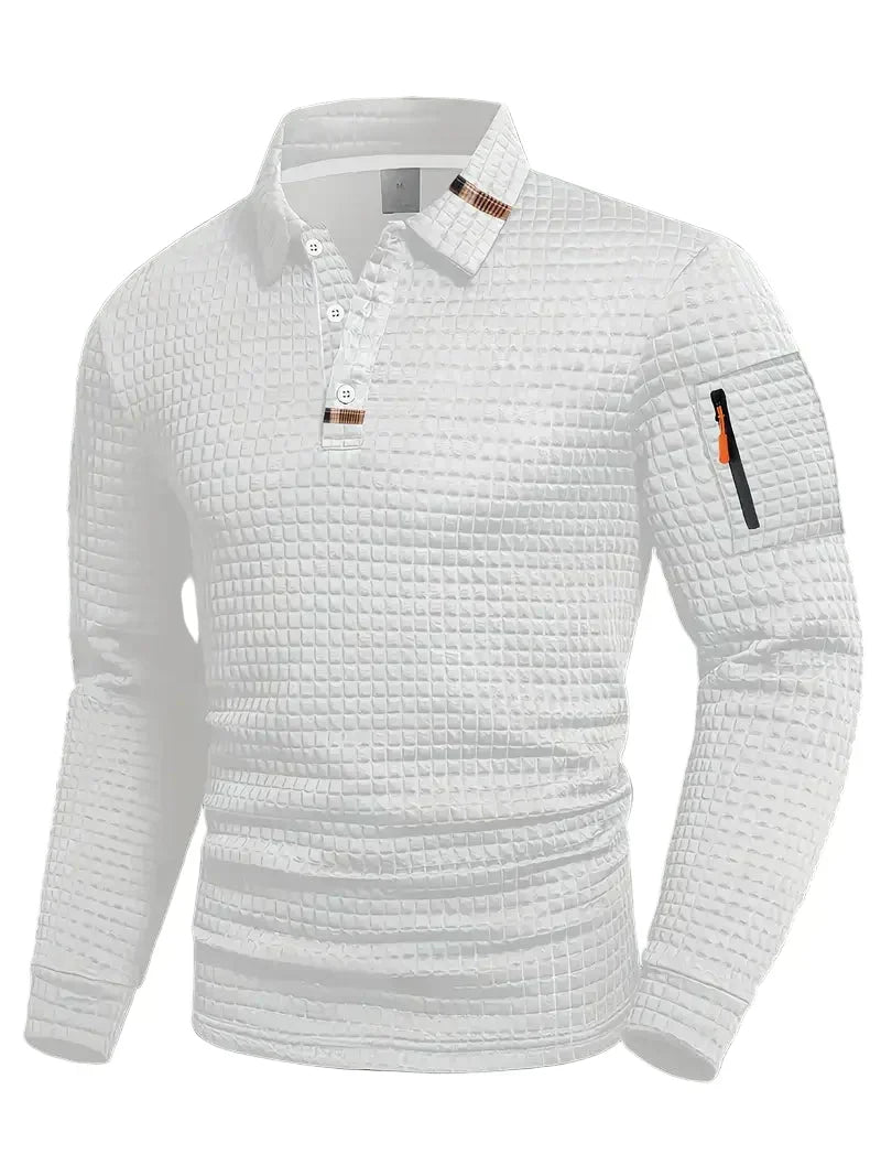 Quentin | Polo texturé à manches longues