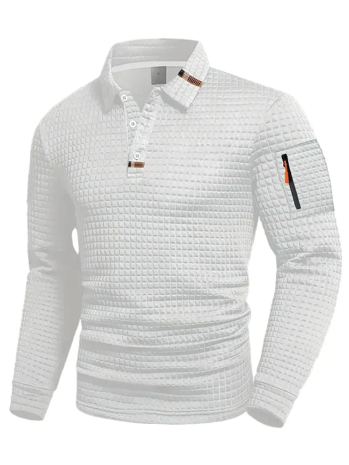 Quentin | Polo texturé à manches longues
