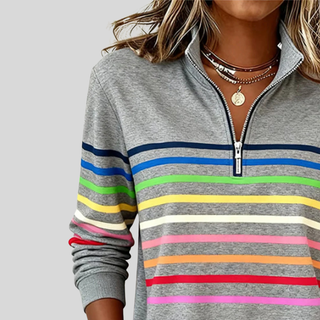 Prismette | Sweat-shirt rayé à col zippé