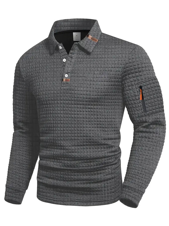 Quentin | Polo texturé à manches longues