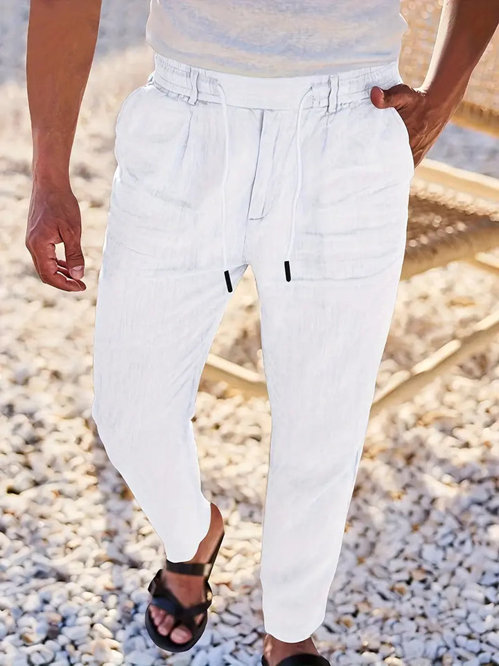 Martial | Pantalon large en lin à cordon