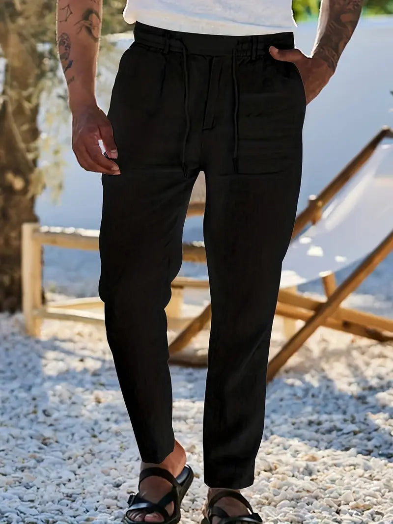 Martial | Pantalon large en lin à cordon