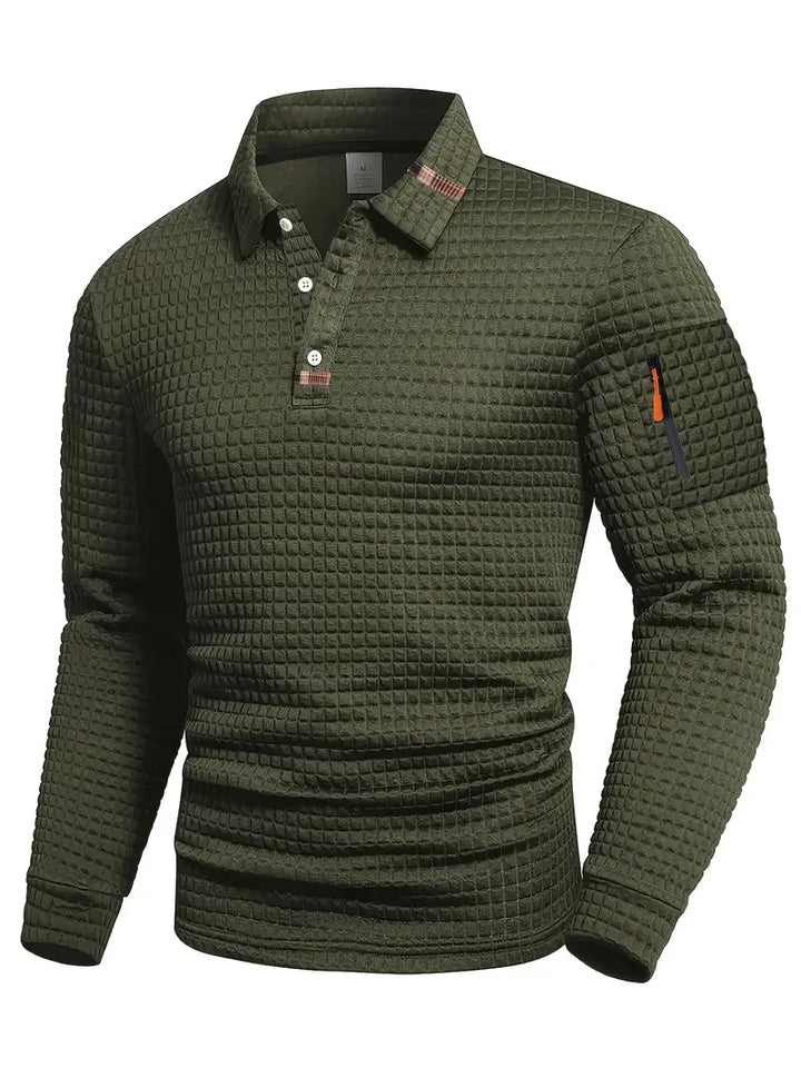 Quentin | Polo texturé à manches longues