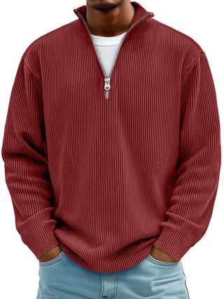 Marc | Pull côtelé col zippé