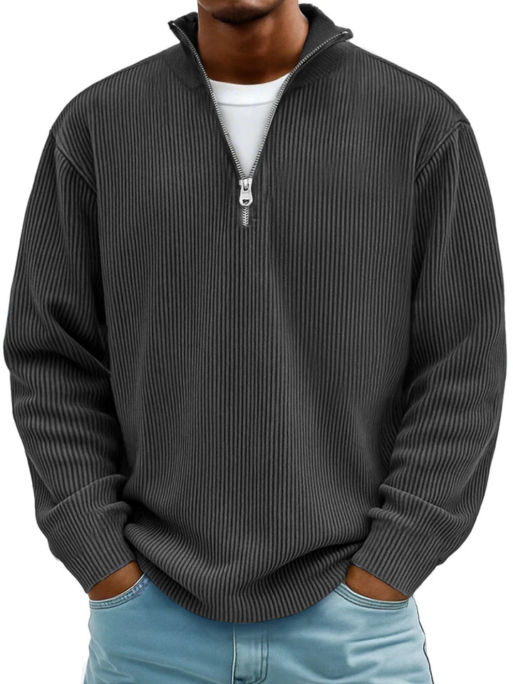 Étienne | Pull demi-zip en maille côtelée