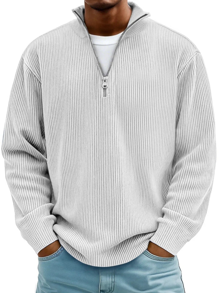 Étienne | Pull demi-zip en maille côtelée