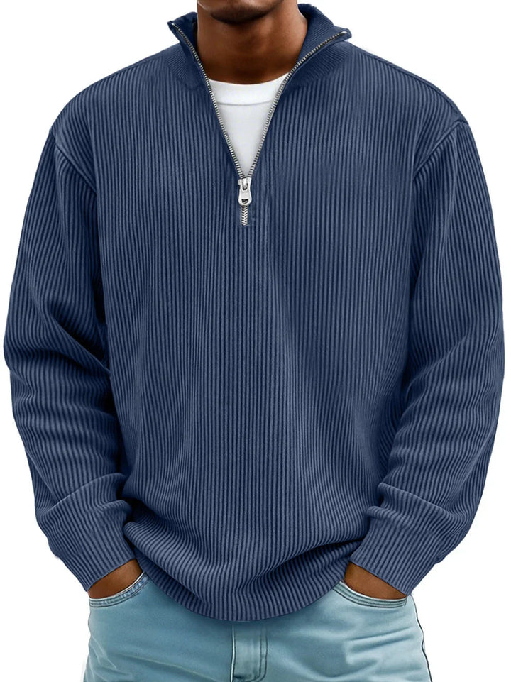Étienne | Pull demi-zip en maille côtelée