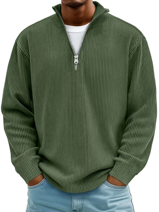 Marc | Pull côtelé col zippé