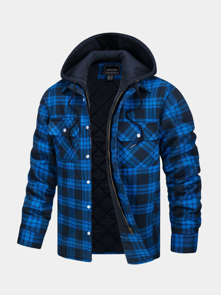 Hubert – veste à carreaux à capuche pour homme