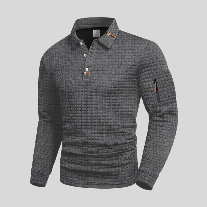 Quentin | Polo texturé à manches longues