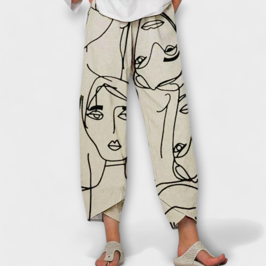 Nahia – pantalon élégant taille haute pour femme