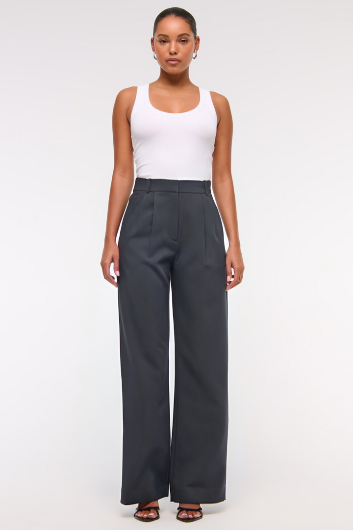 Marine | Pantalon jambes larges