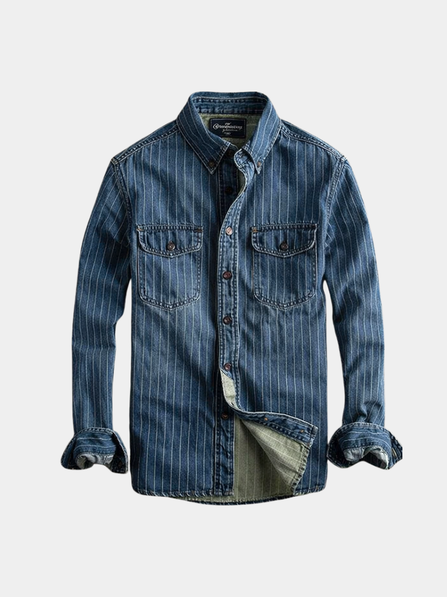 Edgar – chemise rayée à manches longues pour homme