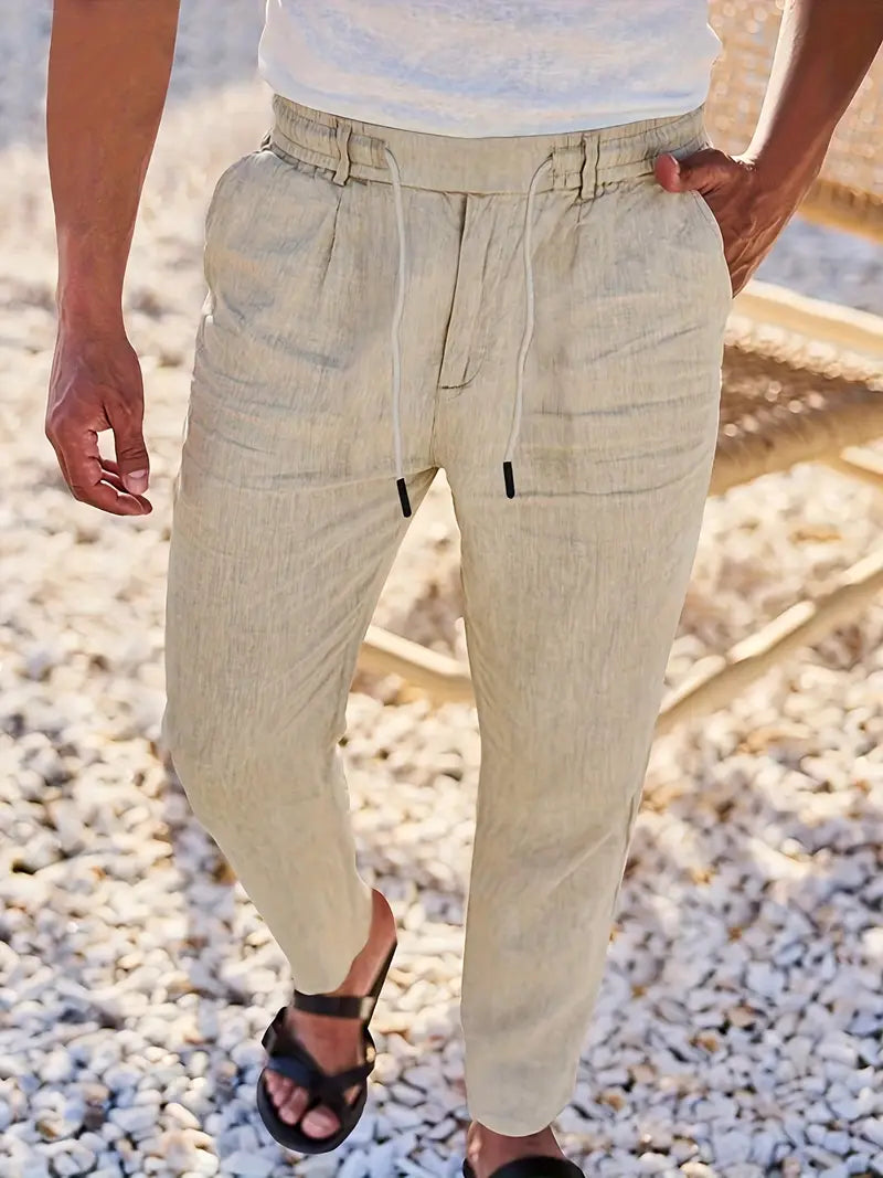 Martial | Pantalon large en lin à cordon