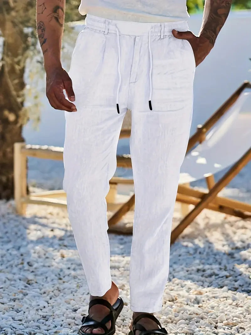 Martial | Pantalon large en lin à cordon