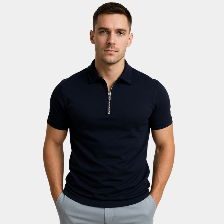 Cyril – polo moderne col zippé pour homme