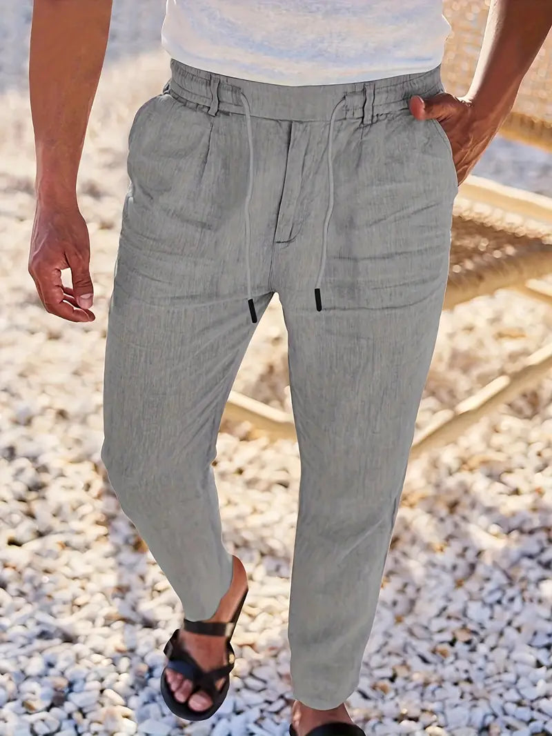 Martial | Pantalon large en lin à cordon