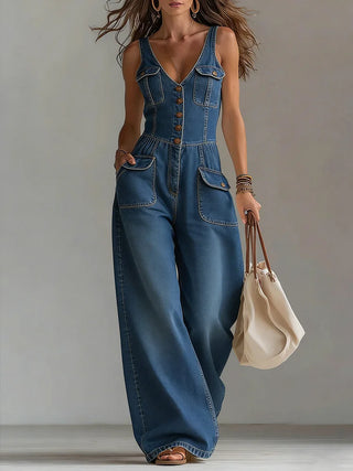Agathe – combinaison en jean ample pour femme