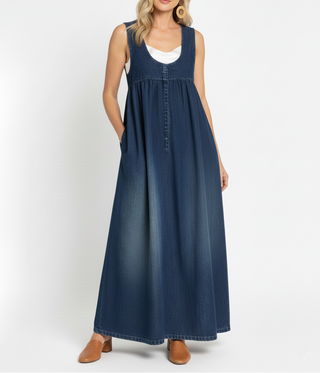 Karen | Robe longue en jean délavé