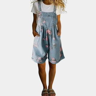 Judy – salopette en jean fleurie pour femme