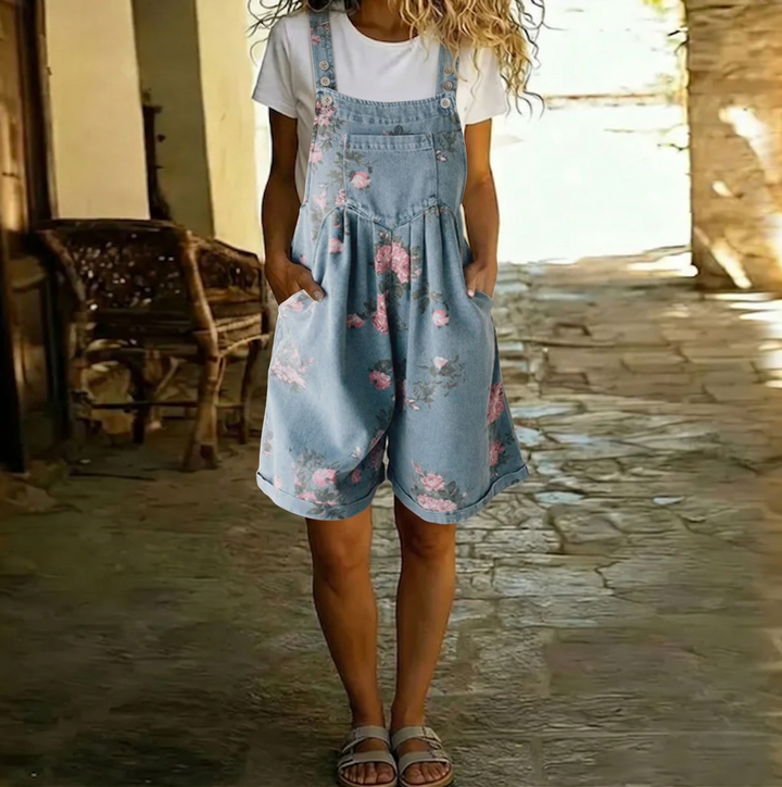 Judy | Salopette en jean fleurie