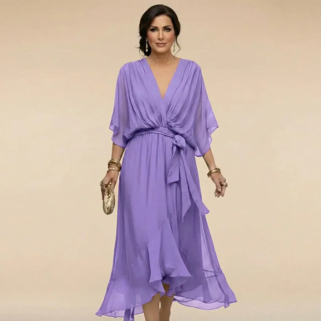 Marta | Robe en mousseline à col V