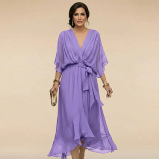 Marta | Robe en mousseline à col V