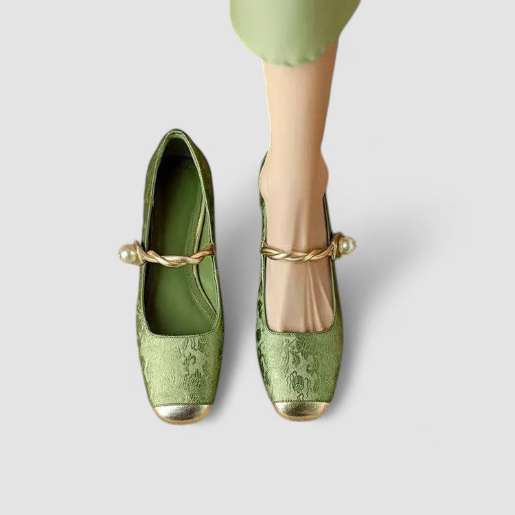 Florine | Ballerines à bout carré texturées