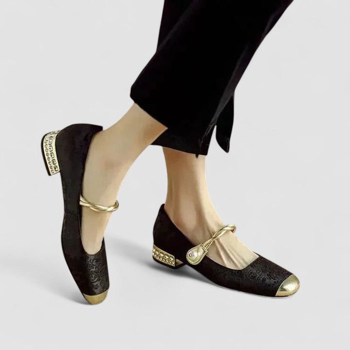 Florine | Ballerines à bout carré texturées