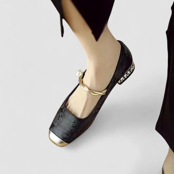 Florine | Ballerines à bout carré texturées
