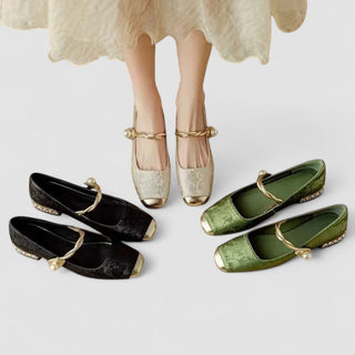 Florine | Ballerines à bout carré texturées