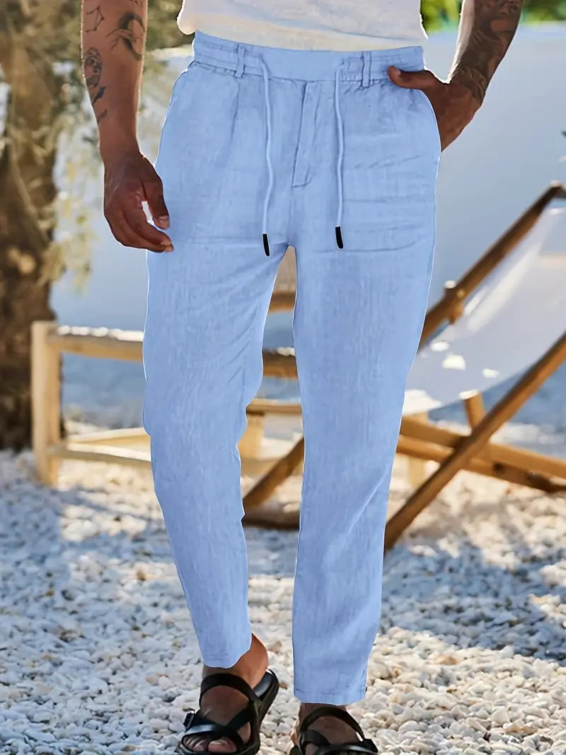 Martial | Pantalon large en lin à cordon