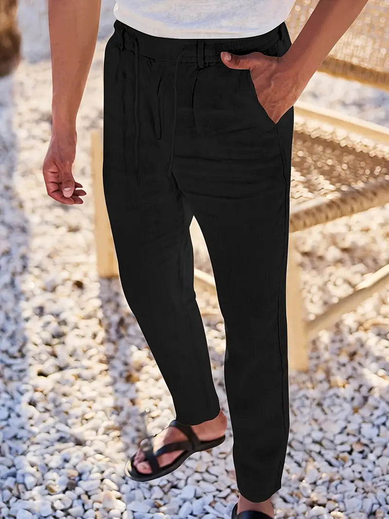 Martial | Pantalon large en lin à cordon