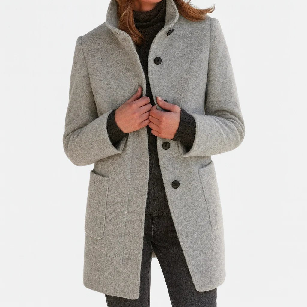 Joséphine – manteau élégant à col montant pour femme
