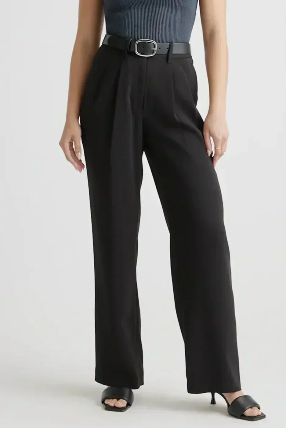 Marine – pantalon jambes larges pour femme